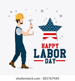 Labor day card design, vector illustration eps 10.