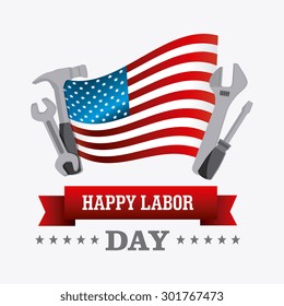 Labor day card design, vector illustration eps 10.