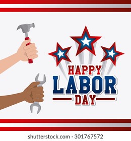Labor day card design, vector illustration eps 10.