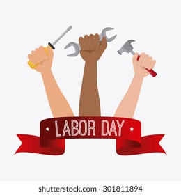Labor day card design, vector illustration eps 10.