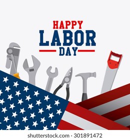 Labor day card design, vector illustration eps 10.