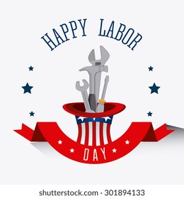 Labor day card design, vector illustration eps 10.