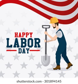 Labor day card design, vector illustration eps 10.