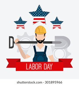 Labor day card design, vector illustration eps 10.