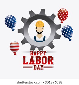 Labor day card design, vector illustration eps 10.