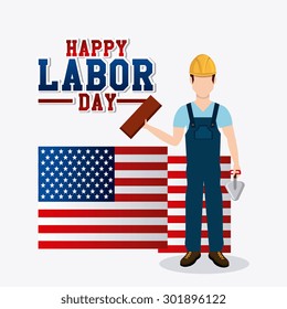 Labor day card design, vector illustration eps 10.