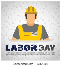 Labor day card design, vector illustration.