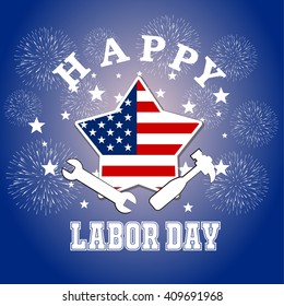 Labor day card design, vector illustration.