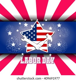 Labor day card design, vector illustration.