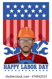 Labor Day card design. Vector illustration 