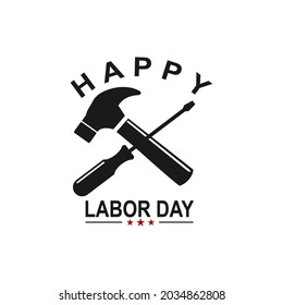 
labor day card, tool icon, editable vector design.