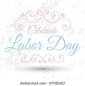 Labor day card vector. text signs.