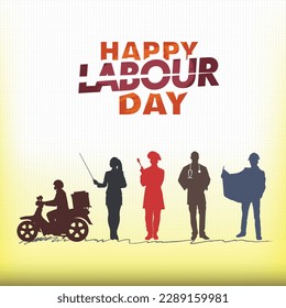 labor day celebration background illustration vector typography silhouette may day
