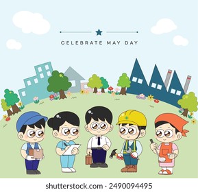 Labor Day celebration concept illustration