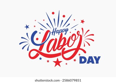 labor day celebration design vector art illustration