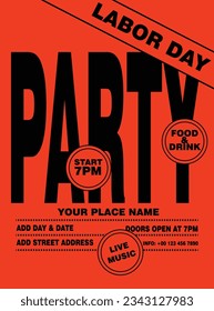 Labor day celebration flyer poster social media post design