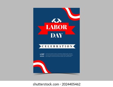 Labor day celebration flyer template design. Labor day event poster leaflet template