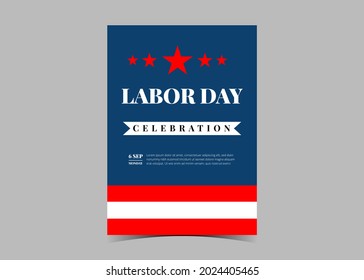 Labor day celebration flyer template design. Labor day event poster leaflet template