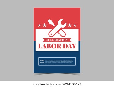 Labor day celebration flyer template design. Labor day event poster leaflet template