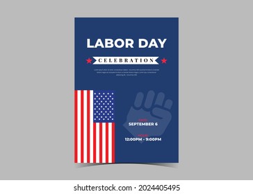 Labor day celebration flyer template design. Labor day event poster leaflet template