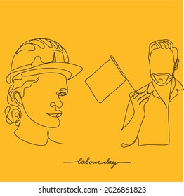 Labor Day Celebration. Labour day Line art.  International Workers' Day Minimal illustration 