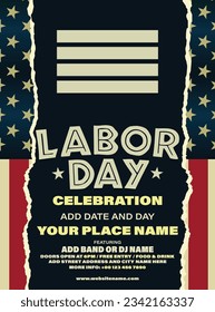 Labor day celebration party poster flyer social media post design