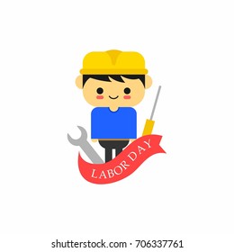 labor day character cute