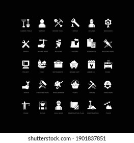 Labor Day. Collection of perfectly simple monochrome icons for web design, app, and the most modern projects. Universal pack of classical signs for category Holidays.