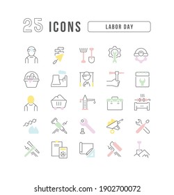 Labor Day. Collection of perfectly thin icons for web design, app, and the most modern projects. The kit of signs for category Holidays.