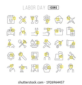 Labor Day. Collection of perfectly thin icons for web design, app, and the most modern projects. The kit of signs for category Holidays.