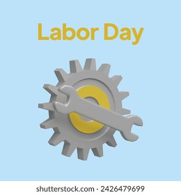 Labor day concept. Realistic 3d object cartoon style.