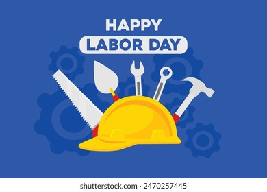 Labor day with construction tools icon