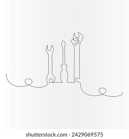 Día del Trabajo   dibujo continuo de una línea de ilustración vectorial de contorno
