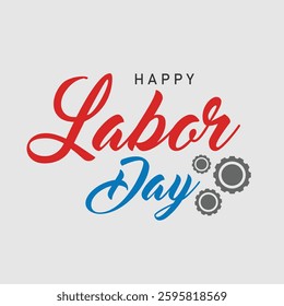 Labor Day Design, Calligraphy vector illustration Isolated on white background
