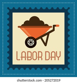 Labor day design over blue background, vector illustration