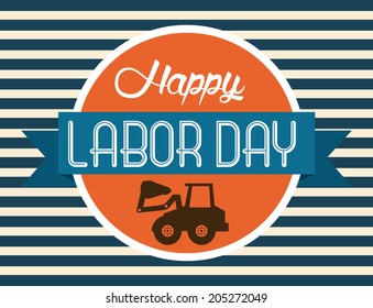 Labor day design over blue background, vector illustration