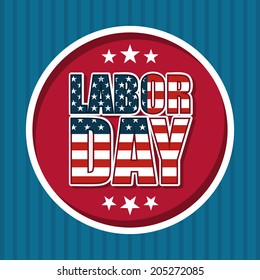 Labor day design over blue background, vector illustration