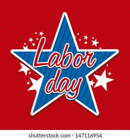 labor day design over red background vector illustration 