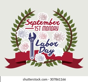 Labor day digital design, vector illustration eps 10