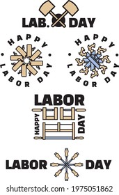 Labor Day DIY working tools sign vector. T-shirt print