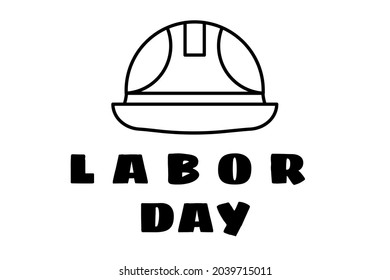 Labor Day doodle art design hand outline building