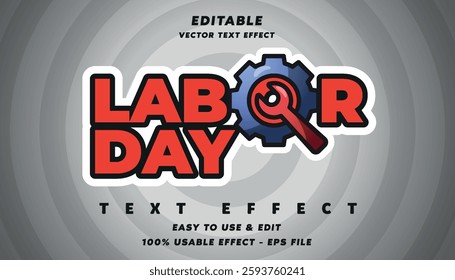 labor day editable logotype with modern and simple style, usable for logo or campaign title