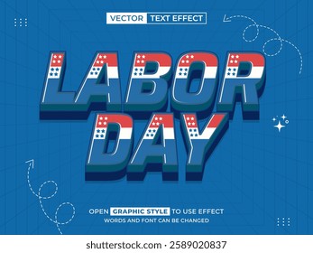 labor day editable text, text effect, 3d text for title