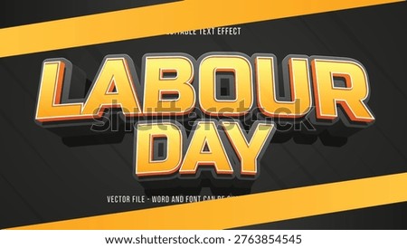 Labor day editable text effect, bold 3d style text effect