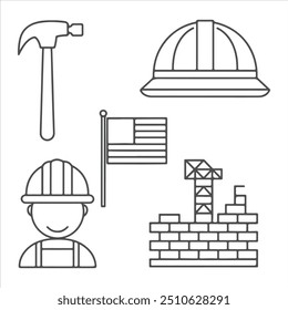labor day elements vector design