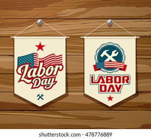 Labor day, flag concept design background, vector illustration