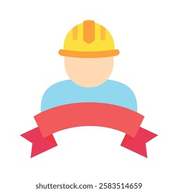 Labor Day flat color icon, mini, small illustration. use for modern concept, print, UI, UX kit, web and app development. Vector EPS 10, related to industrial, business, finance, investment.