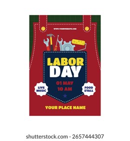 Diseño de Plantilla de cartel de folleto del día del trabajo