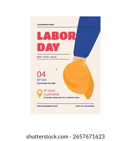 Labor day flyer poster template design