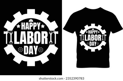 Labor Day gear design vector illustration on black tee